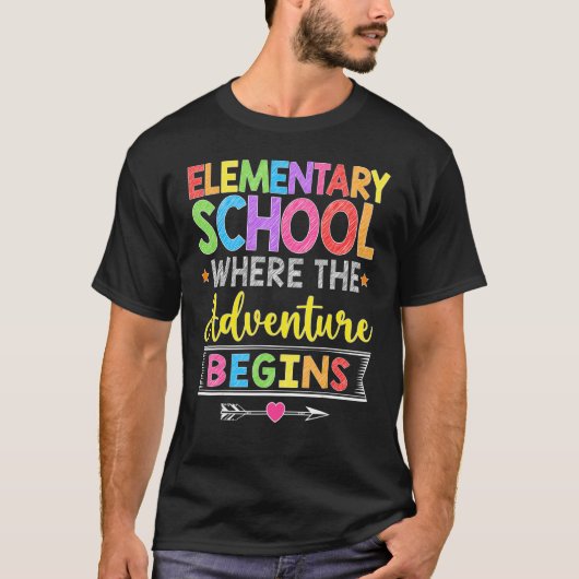 T-shirt École élémentaire où l'aventure commence retour (Devant)