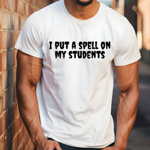 T-shirt École halloween enseignant humour typographie noir