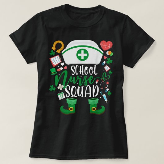 T-shirt École Nurse Squad Irish Shamrock Tee Nurse St Pat (Design devant)