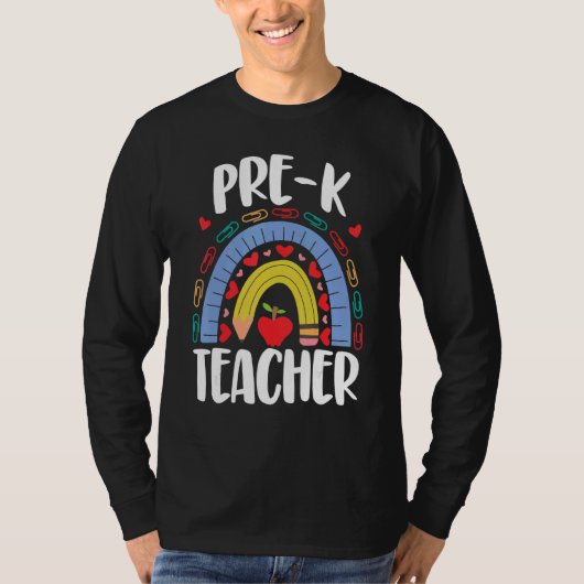 T-shirt École Pré K Enseignant Rainbow Acedamic (Devant)