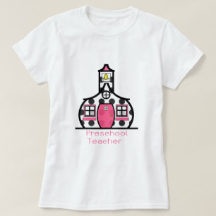 T-shirt École préscolaire de point de polka de professeu
