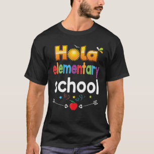 T-shirt École Primaire Hola Bonjour Enseignant Enfant Reto