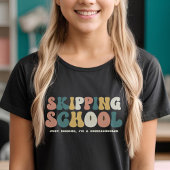 T-shirt École Ski Funny Homeschool Retro Style