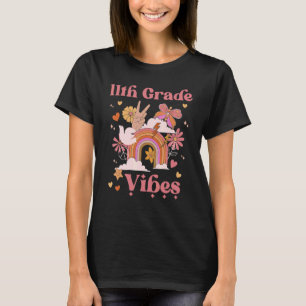 T-shirt École Vibes de 11e année Super Retro Boho Rainbow