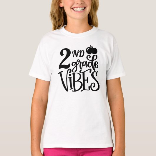 T-shirt École Vibes de deuxième année (Devant)