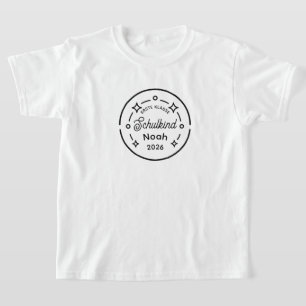 T-shirt Écolier de première année 2026 avec nom retour à