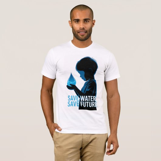 T-shirt Économiser l'eau, Sauver l'avenir (Devant entier)