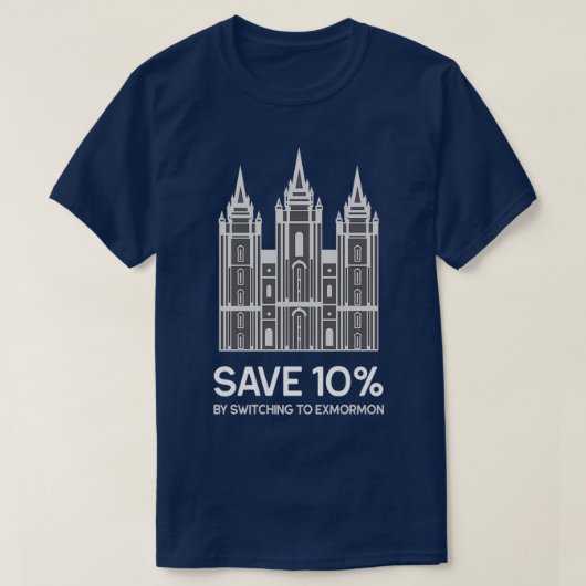 T-shirt Économisez 10 en passant à Exmormon (Design devant)