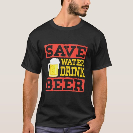T-shirt Économisez de l'eau Boire de la bière - alcool Boo (Devant)