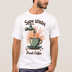 T-shirt Économisez l'eau, buvez du café