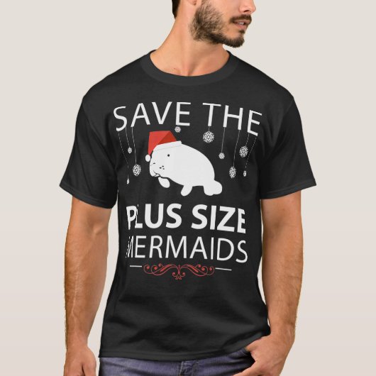 T-shirt Économisez Plus Taille Mermaids Manatees Winter Ed (Devant)