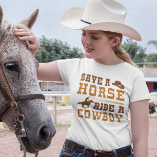 T-shirt Économisez Une Promenade À Cheval Sur Un Cowboy