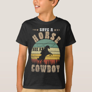 T-shirt Économisez Une Promenade À Cheval Un Cowboy Drôle 