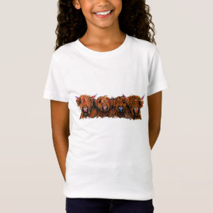 T-Shirt Écossais des montagnes d'impression de vache 'les