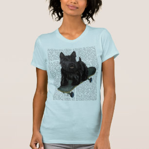 T-shirt Écossais Terrier et planche à roulettes