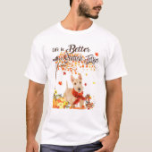 T-shirt Écossais Terrier Maple Tree Thanksgiving Day Cute (Devant)