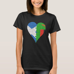 T-shirt Écossais Zambian Drapeau Heart