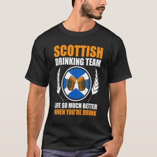 T-shirt Ecosse de la vie d'équipe d'alcool dragon écossais (Devant)