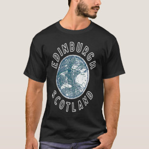T-shirt Écosse Édimbourg Carte rétro écossaise