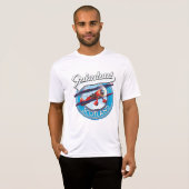 T-shirt Écosse fabuleuse patch de voyage de style rétro (Devant entier)
