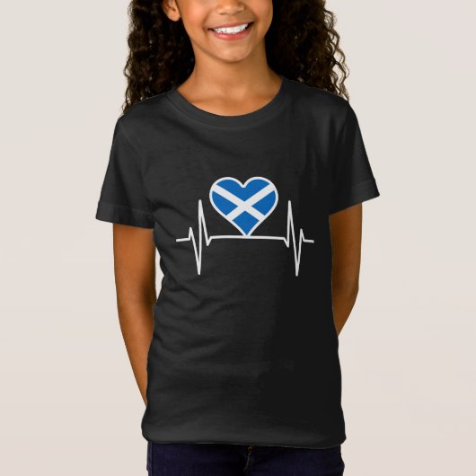 T-Shirt Écosse - Scotland Drapeau Heartbeat (Devant)