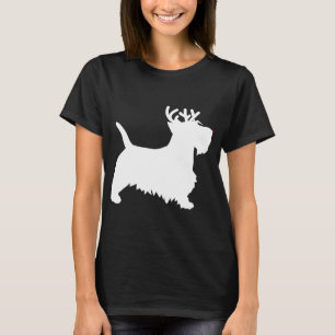 T-shirt Ecosse Terrier Reindeer Christmas Chien Scottie