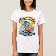 Écoulez Avec Les Vagues Heureuses Rétro Surf Vibes