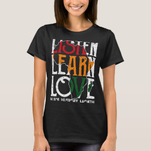 T-shirt Écouter Apprendre L'Amour Enseignant Afro-Africain