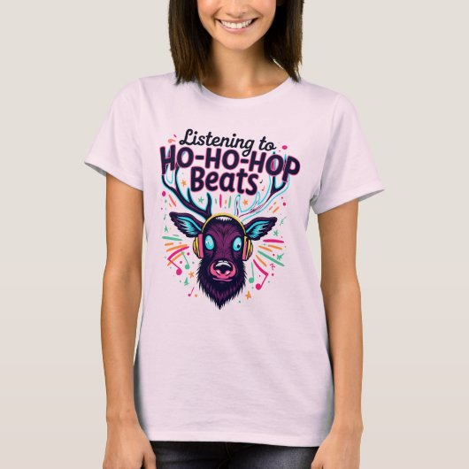 T-shirt Écouter Ho Ho Hop Hop Beats (Devant)