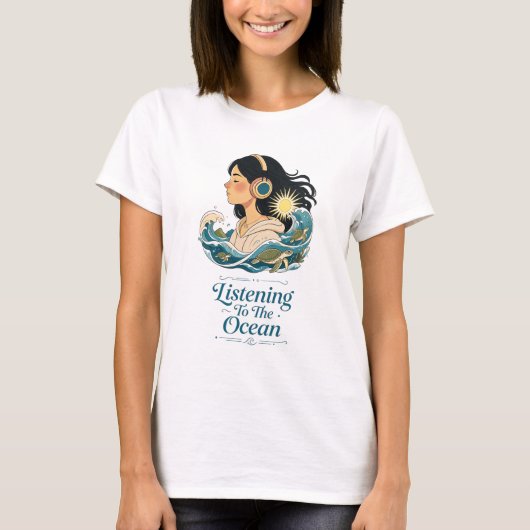 T-shirt Écouter l'océan (Devant)