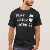 T-shirt Écouter Retro 8 bits Contrôleur casque (Devant)