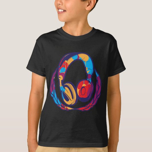 T-shirt Écouteurs colorés (Devant)