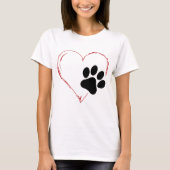T-shirt Écoutez Dog Paw. J'aime les chiens (Devant)