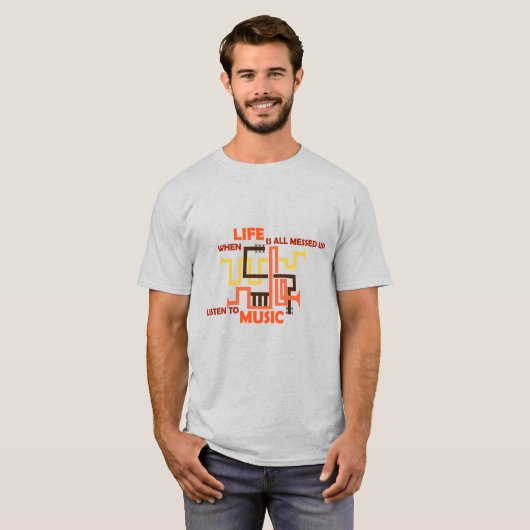 T-shirt Écoutez la musique (Devant entier)