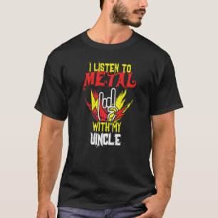 T-shirt Écoutez Métal Avec Uncle Rock Music Lover Rocker M