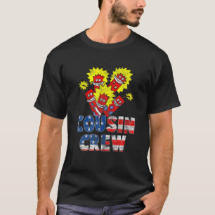 T-shirt Écran bleu blanc rouge Cousin