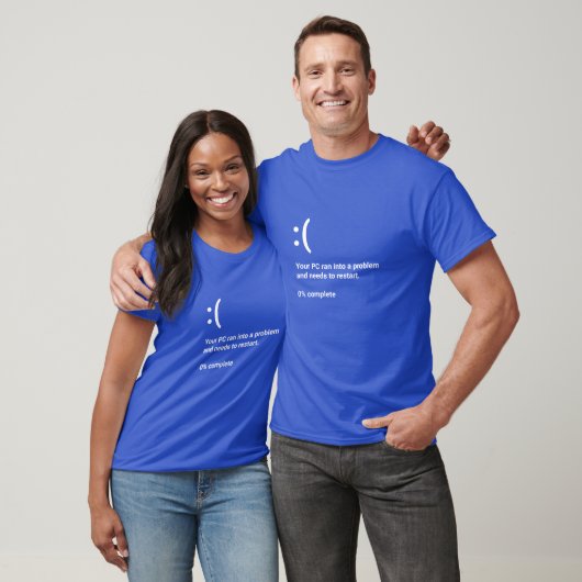 T-shirt Écran bleu de la mort Funny Windows message d'erre (Unisexe)