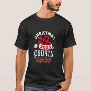 T-shirt Écran Cousin de Noël 2023 Santa Hat Buffalo débarq