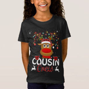 T-Shirt Écran Cousin Reindeer Noël Santa Hat Correspondanc
