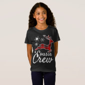 T-Shirt Écran de Cousin Plaid Reindee Noël Rouge Black Paj (Devant entier)