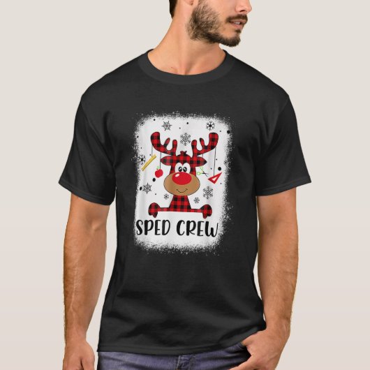 T-shirt Écran de vitesse Buffalo Plaid Reindeer Santa Hat  (Devant)