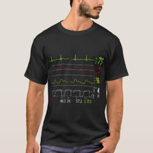 T-shirt Écran Médicale ECG EKG fréquence cardiaque Cadeau 