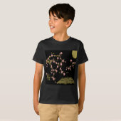 T-shirt Écran noir rose Sakura or noir (Devant entier)