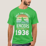 T-shirt Ecrans nés 1936 90e anniversaire clôture cadeau<br><div class="desc">Cencers né 1936 90e Anniversaire Cadeau .Grand chemise pour vous,  famille,  grand-père,  grand-mère,  grand-père,  maman,  papa,  papa,  soeur,  frère,  oncle,  tante,  hommes,  femmes ou quiconque</div>