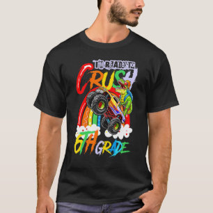 T-shirt Écraser 6e Année Retour À L'École Dinosaure Monste