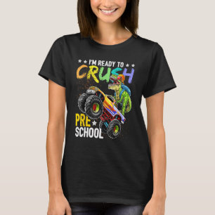T-shirt Écraser Le Camion Monster Dinosaure De L'École Pré