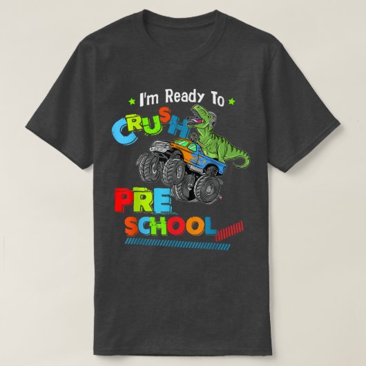 T-shirt Écraser Le Camion Monster Dinosaure De L'École Pré (Design devant)