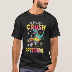 T-shirt Écraser Le Camion Monster Dinosaure De L'École Pré