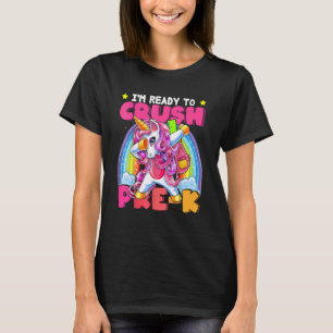 T-shirt Écraser Pré K Dabbing Unicorne Retour À L'École Fi