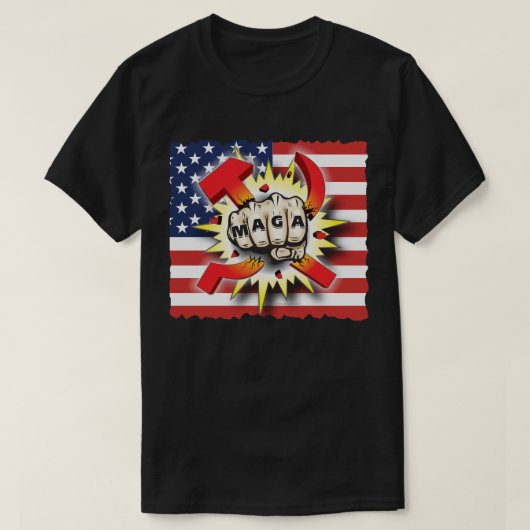 T-shirt ÉCRASEZ LE COMMUNISME Rendez sa grandeur à l'Améri (Design devant)